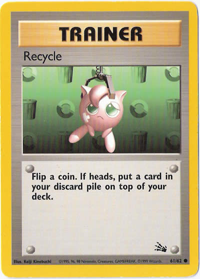 Recycle 61/62 Exc. Cond. Common Pokemon Card (Fossil Set)