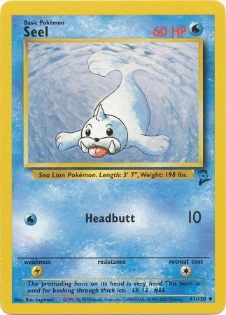 Seel 61/130 Uncommon Pokemon Card (Base Set 2)