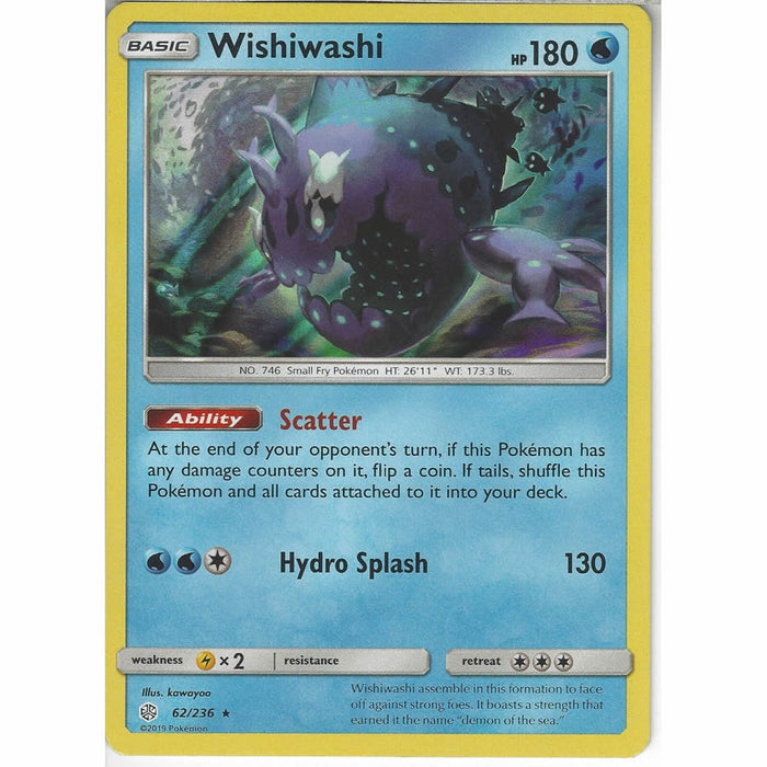 Wishiwashi 62/236 Rare Holo Pokemon Card (Cosmic Eclipse)