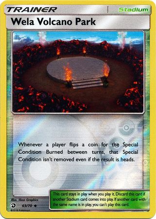 Wela Volcano Park Reverse Holo 63/70 Stadium Card (Pokemon Dragon Majesty)
