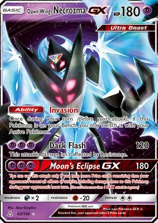Dawn Wings Necrozma GX 63/156 Ultra Rare Pokemon Card (Ultra Prism)
