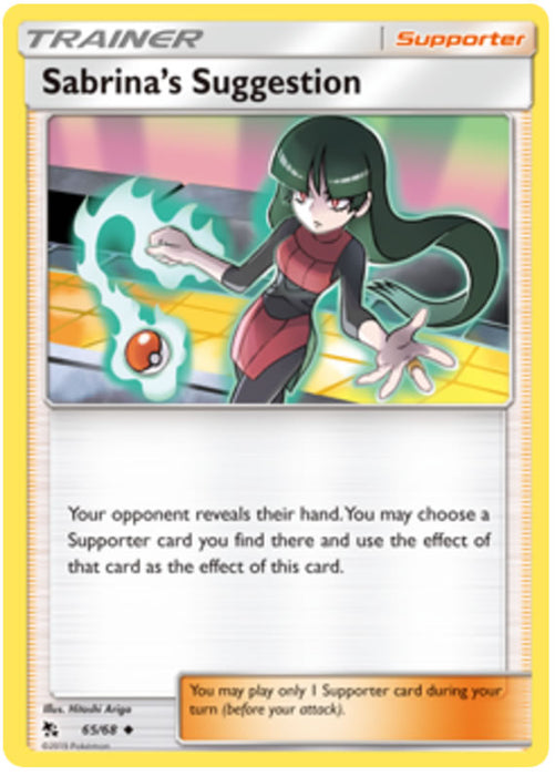 Sabrina's Suggestion 65/68 Uncommon Pokemon Card (Hidden Fates)