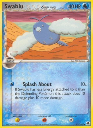 Swablu d 65/101 Common Pokemon Card (EX Dragon Frontier)