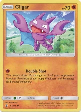 Gligar 67/145 Common Pokemon Card (SM Guardians Rising)