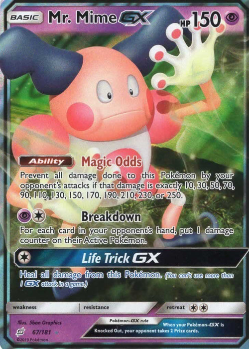 Mr. Mime GX 67/181 Ultra Rare Pokemon Card (Sun & Moon Team Up)