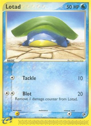 Lotad 67/100 Common Pokemon Card (EX Sandstorm)