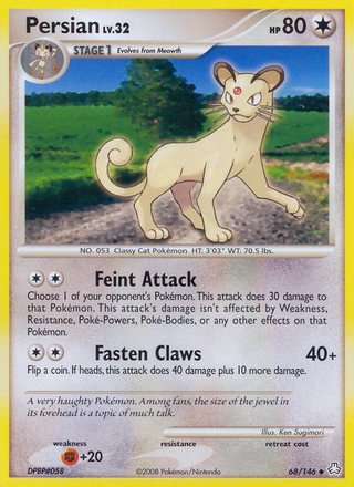 Persian 68/146 Uncommon Pokemon Card (Legends Awakened)
