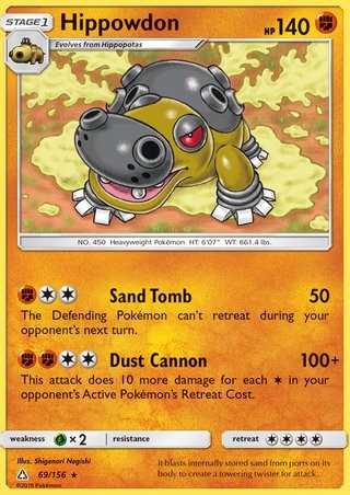 Hippowdon 69/156 Rare Pokemon Card (Ultra Prism) — Titan Cards Ltd