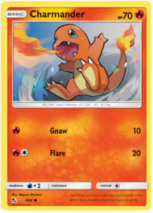 Charmander 7/68 Common Reverse Holo Pokemon Card (Hidden Fates)