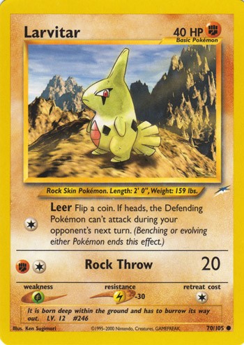 Larvitar 70/105 Neo Destiny Common Pokemon Card (Neo Destiny)