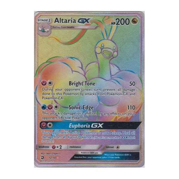 Altaria GX 72/70 Rainbow Rare Pokemon Card (Dragon Majesty)