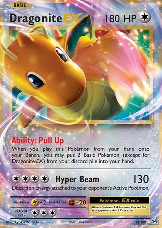 Dragonite EX 72/108 Ultra Rare Pokemon Card (XY Evolutions)