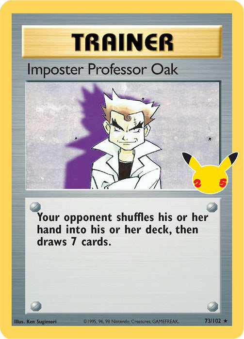 Imposter Professor Oak 73/102 (Base Set) Rare Pokemon Card (Celebrations Classic Collection)