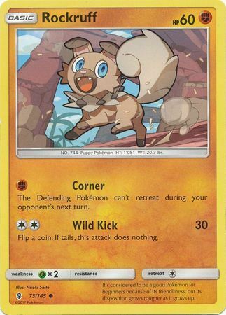 Rockruff 73/145 Common Pokemon Card (SM Guardians Rising)