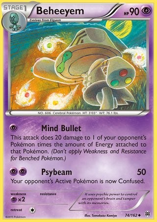 Beheeyem 74/162 Uncommon Pokemon Card (XY BREAKThrough)
