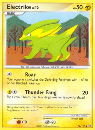 Electrike 74/127 Common Pokemon Card (Platinum)