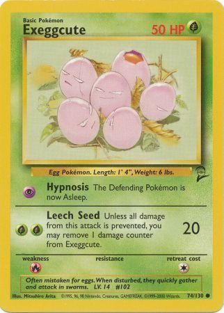 Exeggcute 74/130 Common Exc. Cond. Pokemon Card (Base Set 2)