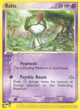 Ralts 74/100 Common Pokemon Card (EX Sandstorm)