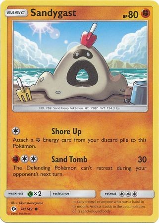 Sandygast 74/149 Common Reverse Holo Pokemon Card (Sun & Moon Base Set)