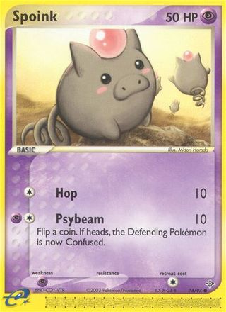 Spoink 74/97 Common Pokemon Card (EX Dragon)