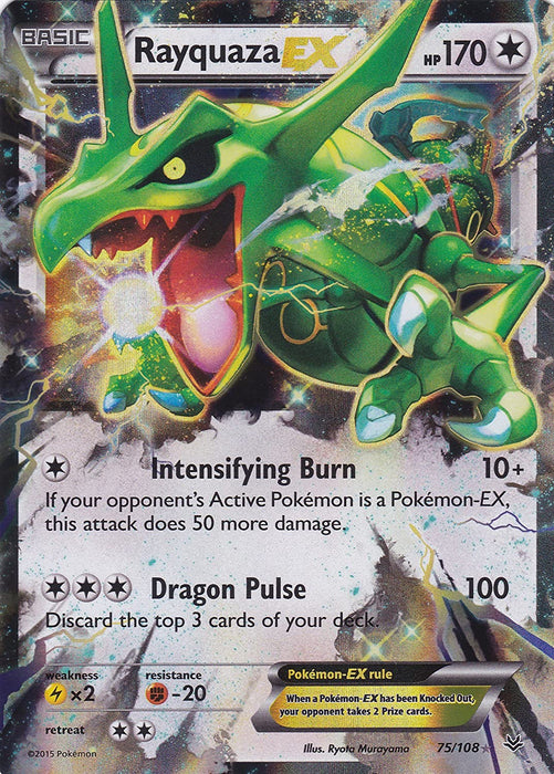 Rayquaza EX 75/108 Ultra Rare Pokemon Card (XY Roaring Skies)