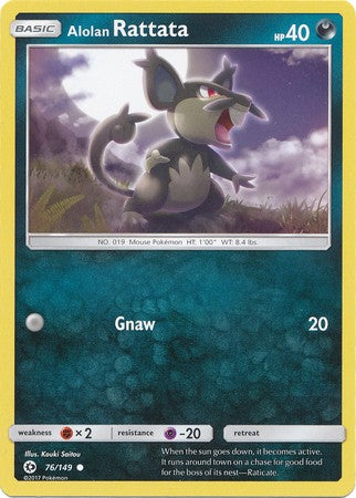 Alolan Rattata 76/149 Common Pokemon Card (Sun & Moon Base Set)