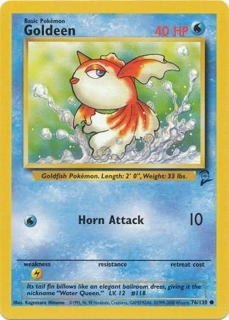 Goldeen 76/130 Common Exc. Cond. Pokemon Card (Base Set 2)