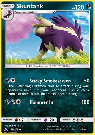Skuntank 76/156 Uncommon Pokemon Card (Ultra Prism)