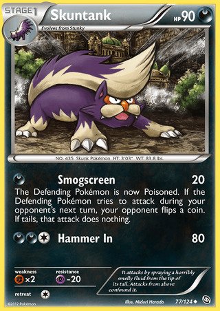 Skuntank 77/124 Uncommon Pokemon Card (Dragons Exalted)