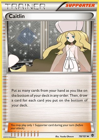 Caitlin 78/101 Uncommon Reverse Holo Pokemon Card (Plasma Blast)
