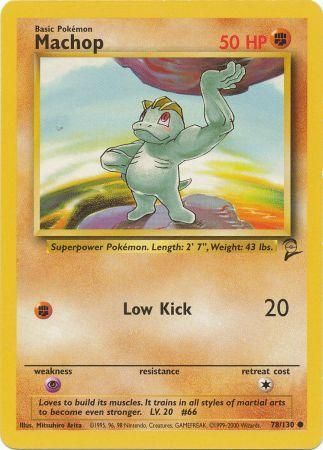 Machop 78/130 Common Pokemon Card (Base Set 2)