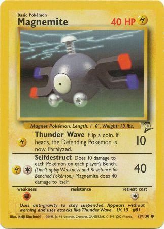 Magnemite 79/130 Common Pokemon Card (Base Set 2)