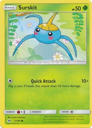 Surskit 7/149 Common Pokemon Card (Sun & Moon Base Set)