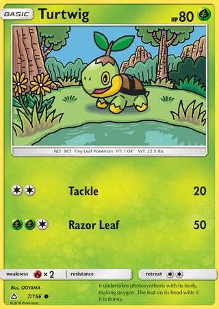 Turtwig 7/156 Common Reverse Holo Pokemon Card (Ultra Prism)