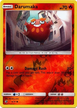 Darumaka 8/70 Common Reverse Holo Pokemon Card (Dragon Majesty)