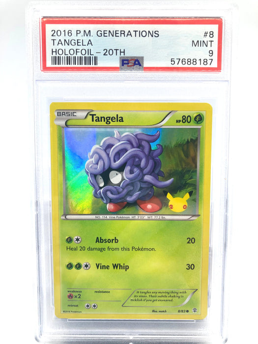 Tangela 8/83 Holo PSA 9 Graded Pokemon Card (Generations 20th Anniversary Promo)