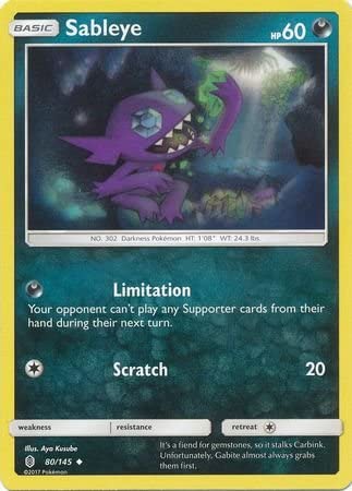 Sableye 80/145 Uncommon Pokemon Card (SM Guardians Rising)