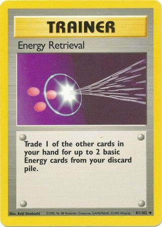 Energy Retrieval 81/102 Uncommon Pokemon Card (Base Set)