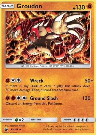 Groudon 81/168 Rare Holo Pokemon Card (Celestial Storm)