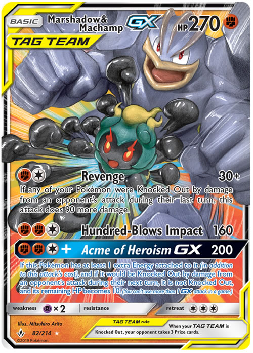 machamp rare pokemon card Marshadow & Machamp Tag Team GX 82/214 Ultra Rare Pokemon Card (Unbroken Bonds) — Titan Cards Ltd