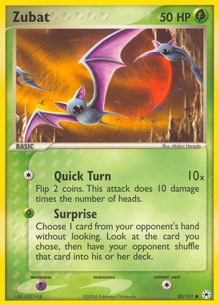 Zubat 83/101 Common Pokemon Card (EX Hidden Legends)