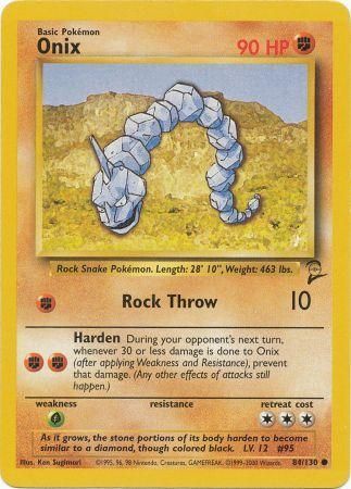 Onix 84/130 Common Pokemon Card (Base Set 2)