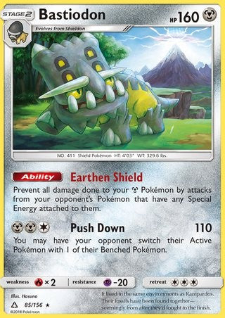 Bastiodon 85/156 Rare Holo Pokemon Card (Ultra Prism)