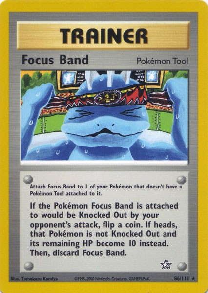 Focus Band 86/111 Rare Pokemon Card (Neo Genesis)