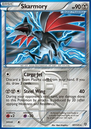 Skarmory 87/135 Rare Pokemon Card (Plasma Storm)