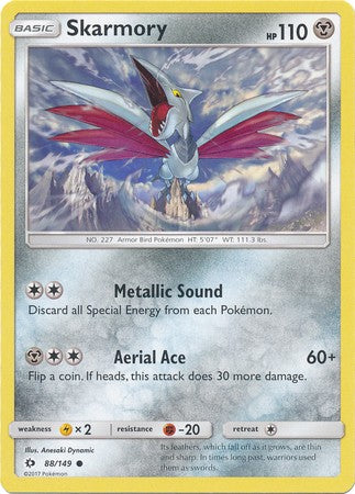 Skarmory 88/149 Common Pokemon Card (Sun & Moon Base Set)