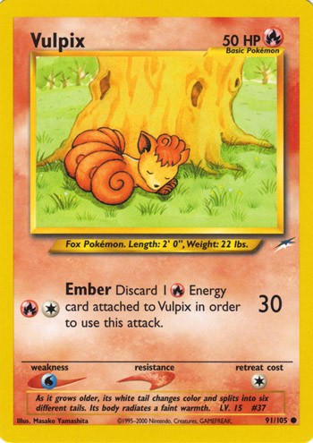 Vulpix 91/105 Neo Destiny Common Pokemon Card (Neo Destiny) Titan Cards Ltd Vulpix 91/105 Neo Destiny Common Pokemon Card (Neo Destiny) Titan Cards Ltd