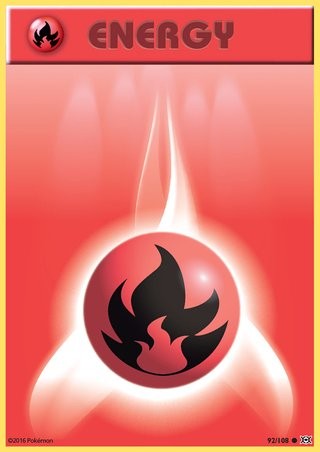 Fire Energy 92/108 Common Pokemon Card (XY Evolutions)