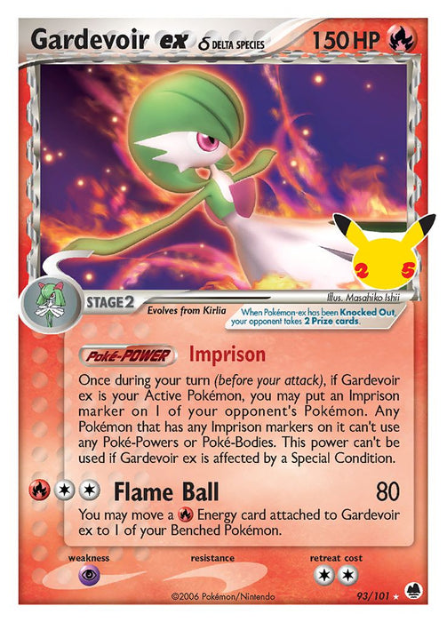 Gardevoir ex ÃŽÂ´ (EX Dragon Frontiers) 93/101 Rare Holo ex Pokemon Card (Celebrations Classic Collection)