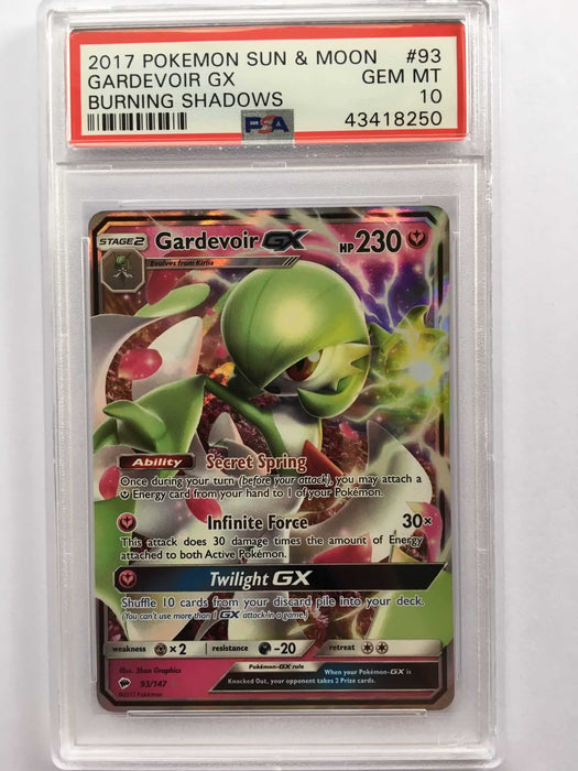 gardevoir gx pokemon card Gardevoir GX 93/147 Regular Art PSA 10 Gem Mint Card (Burning Shadows) — Titan Cards Ltd